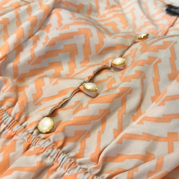 Coral and cream dress - Picture 2 of 3